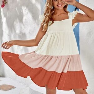 maternity ruffle trim ruffle hem smock dress